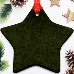 Army Green Texture Star Ornament (two Sides) by SpinnyChairDesigns