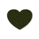 Army Green Texture Rubber Coaster (Heart)  Front