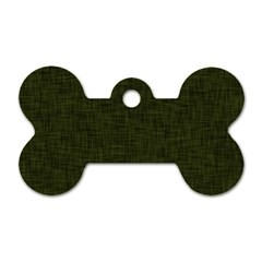 Army Green Texture Dog Tag Bone (one Side) by SpinnyChairDesigns