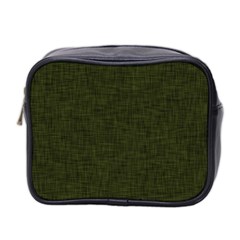 Army Green Texture Mini Toiletries Bag (two Sides) by SpinnyChairDesigns