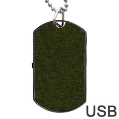 Army Green Texture Dog Tag Usb Flash (one Side) by SpinnyChairDesigns