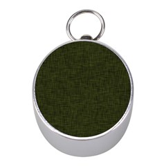 Army Green Texture Mini Silver Compasses by SpinnyChairDesigns