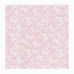 Ballet Pink White Color Butterflies Batik  Medium Glasses Cloth (2 Sides) by SpinnyChairDesigns