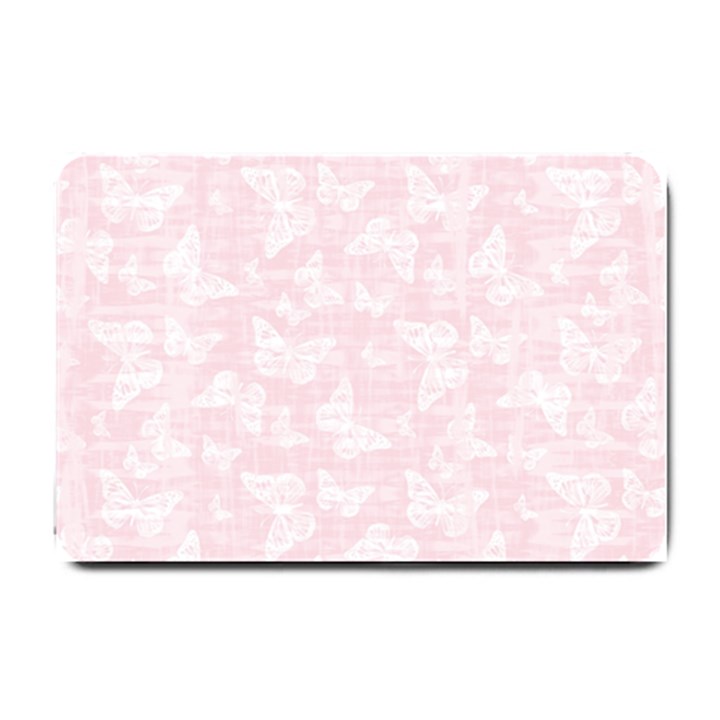 Ballet Pink White Color Butterflies Batik  Small Doormat 