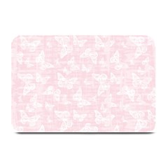 Ballet Pink White Color Butterflies Batik  Plate Mats by SpinnyChairDesigns