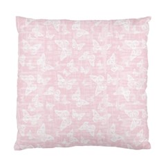 Ballet Pink White Color Butterflies Batik  Standard Cushion Case (one Side) by SpinnyChairDesigns