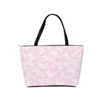 Ballet Pink White Color Butterflies Batik  Classic Shoulder Handbag Back