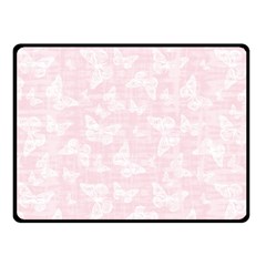 Ballet Pink White Color Butterflies Batik  Fleece Blanket (small) by SpinnyChairDesigns