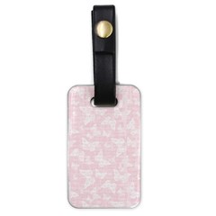 Ballet Pink White Color Butterflies Batik  Luggage Tag (one Side) by SpinnyChairDesigns