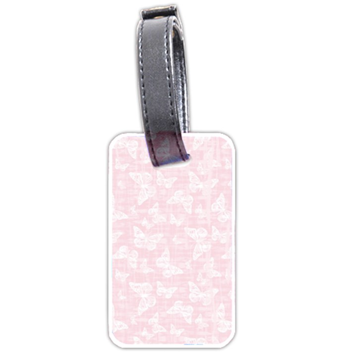 Ballet Pink White Color Butterflies Batik  Luggage Tag (two sides)