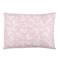 Ballet Pink White Color Butterflies Batik  Pillow Case (two Sides) by SpinnyChairDesigns