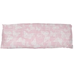 Ballet Pink White Color Butterflies Batik  Body Pillow Case Dakimakura (two Sides) by SpinnyChairDesigns