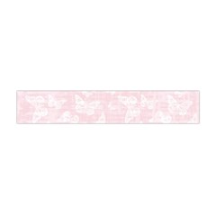 Ballet Pink White Color Butterflies Batik  Flano Scarf (mini) by SpinnyChairDesigns