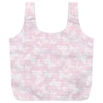 Ballet Pink White Color Butterflies Batik  Full Print Recycle Bag (XXL) Back