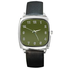 Army Green Color Ombre Square Metal Watch by SpinnyChairDesigns