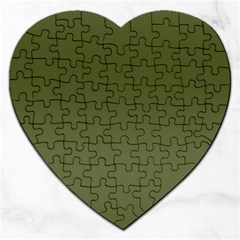 Army Green Color Ombre Jigsaw Puzzle (heart) by SpinnyChairDesigns