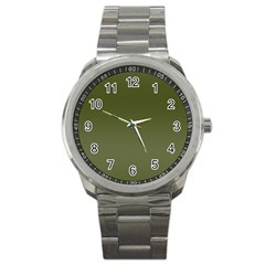 Army Green Color Ombre Sport Metal Watch by SpinnyChairDesigns