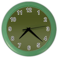 Army Green Color Ombre Color Wall Clock by SpinnyChairDesigns