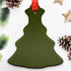 Army Green Color Ombre Ornament (christmas Tree)  by SpinnyChairDesigns