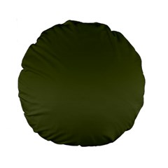 Army Green Color Ombre Standard 15  Premium Round Cushions by SpinnyChairDesigns