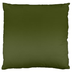 Army Green Color Ombre Large Flano Cushion Case (one Side) by SpinnyChairDesigns