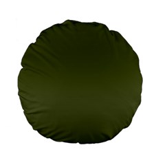 Army Green Color Ombre Standard 15  Premium Flano Round Cushions by SpinnyChairDesigns