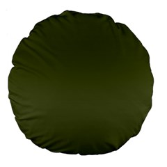 Army Green Color Ombre Large 18  Premium Flano Round Cushions by SpinnyChairDesigns