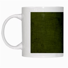 Army Green Color Grunge White Mugs by SpinnyChairDesigns