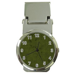 Army Green Color Grunge Money Clip Watches by SpinnyChairDesigns