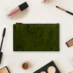 Army Green Color Grunge Cosmetic Bag (small) by SpinnyChairDesigns