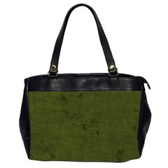 Army Green Color Grunge Oversize Office Handbag (2 Sides) by SpinnyChairDesigns