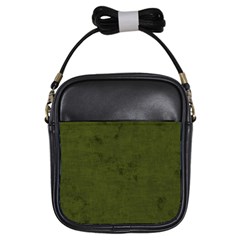 Army Green Color Grunge Girls Sling Bag by SpinnyChairDesigns