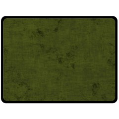 Army Green Color Grunge Fleece Blanket (large)  by SpinnyChairDesigns