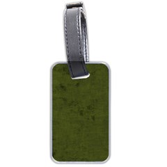 Army Green Color Grunge Luggage Tag (two Sides) by SpinnyChairDesigns