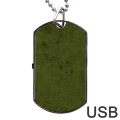 Army Green Color Grunge Dog Tag Usb Flash (two Sides) by SpinnyChairDesigns