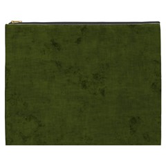 Army Green Color Grunge Cosmetic Bag (xxxl) by SpinnyChairDesigns