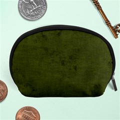 Army Green Color Grunge Accessory Pouch (large) by SpinnyChairDesigns