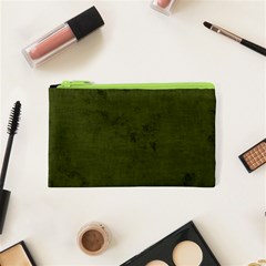 Army Green Color Grunge Cosmetic Bag (xs) by SpinnyChairDesigns