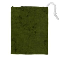 Army Green Color Grunge Drawstring Pouch (5xl) by SpinnyChairDesigns