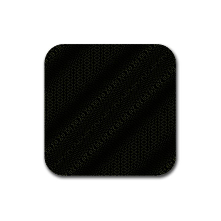 Army Green and Black Netting Rubber Square Coaster (4 pack) 