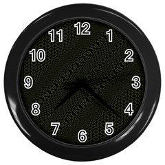 Army Green And Black Netting Wall Clock (black) by SpinnyChairDesigns