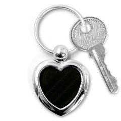 Army Green And Black Netting Key Chain (heart) by SpinnyChairDesigns