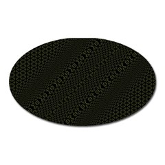 Army Green And Black Netting Oval Magnet by SpinnyChairDesigns