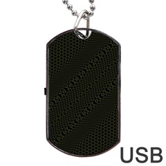 Army Green And Black Netting Dog Tag Usb Flash (one Side) by SpinnyChairDesigns