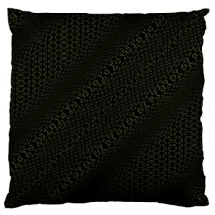 Army Green And Black Netting Large Cushion Case (two Sides) by SpinnyChairDesigns