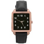 Army Green and Black Netting Rose Gold Leather Watch  Front