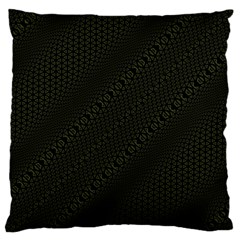 Army Green And Black Netting Large Flano Cushion Case (two Sides) by SpinnyChairDesigns