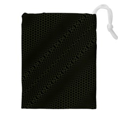 Army Green And Black Netting Drawstring Pouch (4xl) by SpinnyChairDesigns