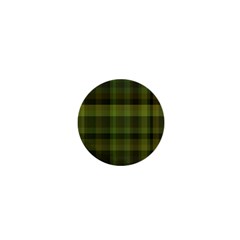 Army Green Color Plaid 1  Mini Buttons by SpinnyChairDesigns