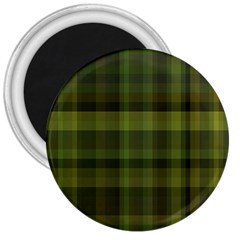 Army Green Color Plaid 3  Magnets by SpinnyChairDesigns